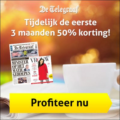 6 maanden De Telegraaf waarvan de eerste 3 maanden met 50% korting!