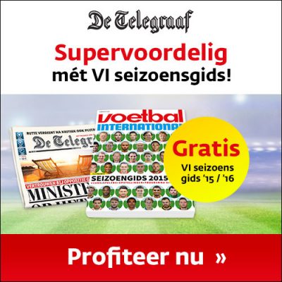 10 weken De Telegraaf voor €35,- + Voetbal International seizoensgids