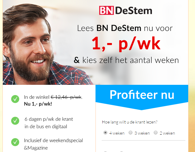BNdestem abonnement aanbieding korting